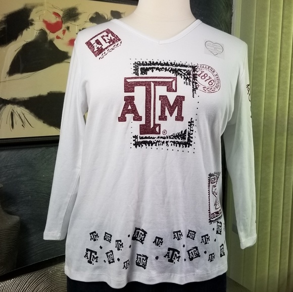 P Michael Tops - TEXAS A&M UNIVERSITY T-SHIRT WHITE SIZE XL